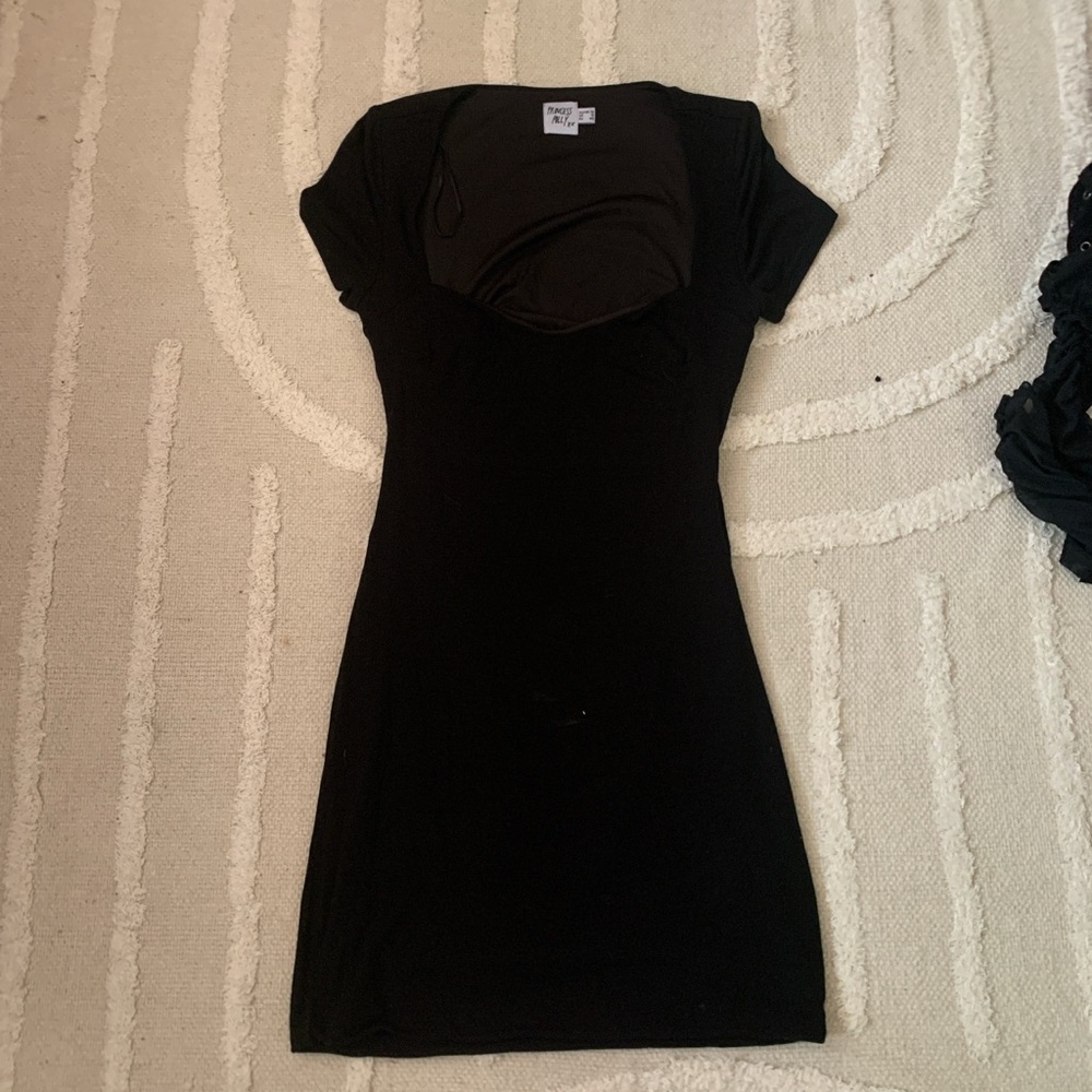 Princess Polly Black Open Tie Back Mini Dress